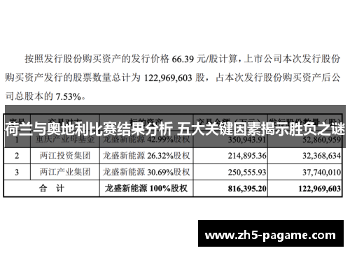 荷兰与奥地利比赛结果分析 五大关键因素揭示胜负之谜