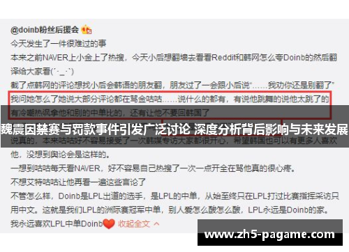魏震因禁赛与罚款事件引发广泛讨论 深度分析背后影响与未来发展